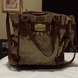 Michael Kors Large Brown and Tan Signature Purse